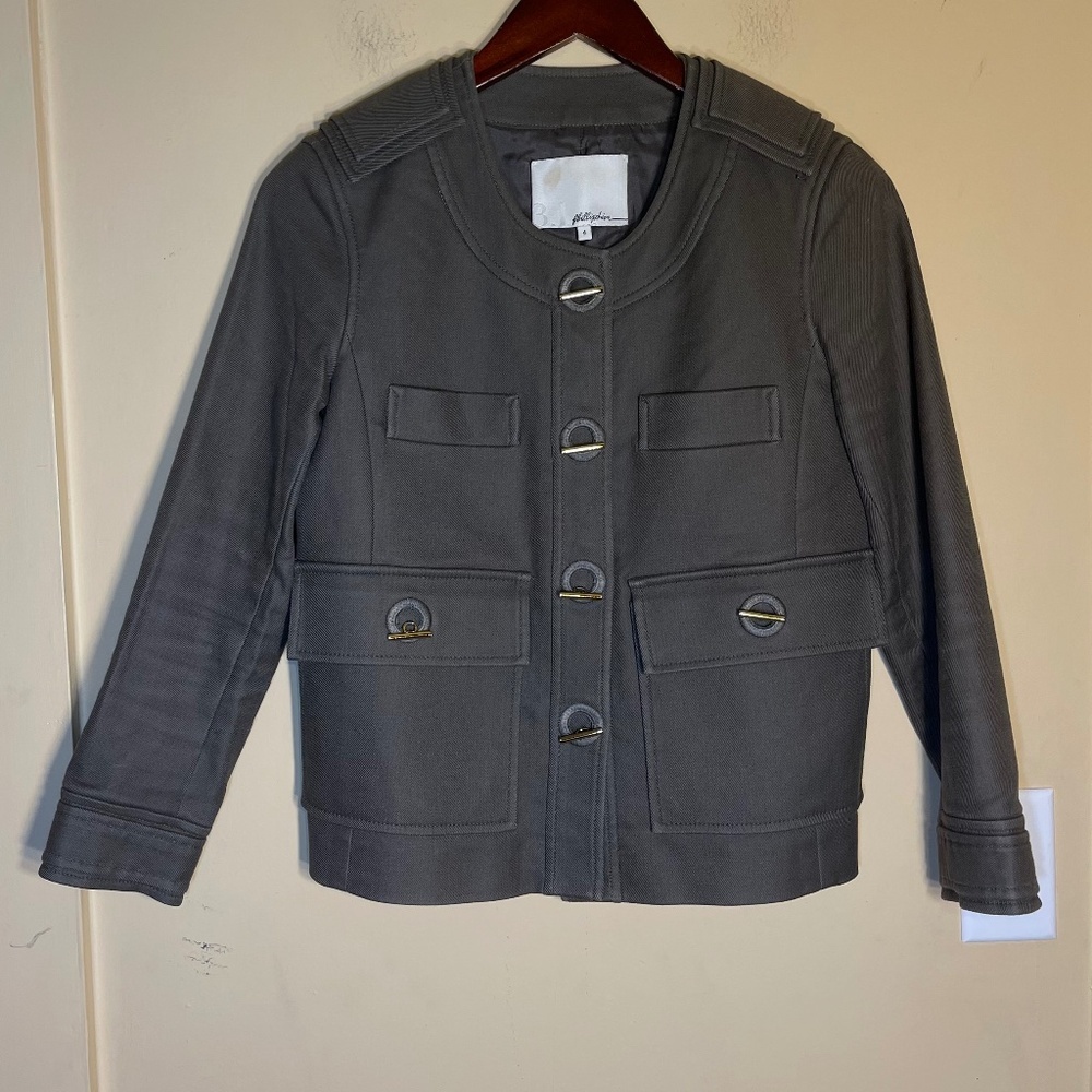 Philipp Plein Women’s Dark Gray Military-Style Jacket